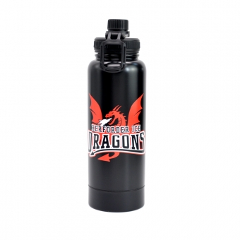 Ice Dragons - Trinkflasche schwarz - Logo - Edelstahl