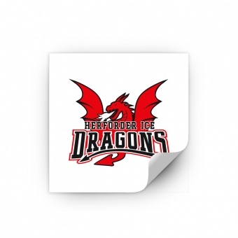 Ice Dragons  - Aufkleber quadratisch - Logo klein