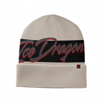 Ice Dragons - Beanie mit Krempe weiß/schwarz - Schriftzug