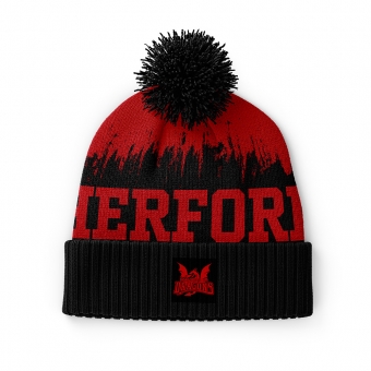 Ice Dragons - Bommelmütze mit Krempe schwarz - Logo