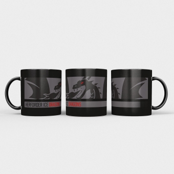 Ice Dragons - Fan Tasse - schwarz - Logo grau